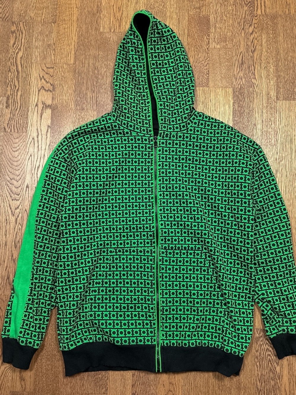 Green Lantern 2011 Movie Reversible All Over Ryan Reynolds Zip Hoodie Mens L